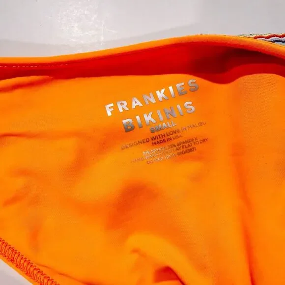 Frankies Bikinis Hawaiian sky dove striped rib bottom Women’s S L Rainbow